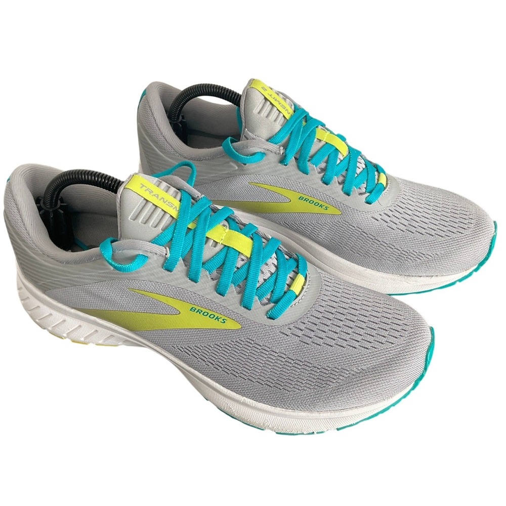 Brooks Transmit 2 Womens Running Shoes Grey Blue Atoll 1203261B023 Size 11 B